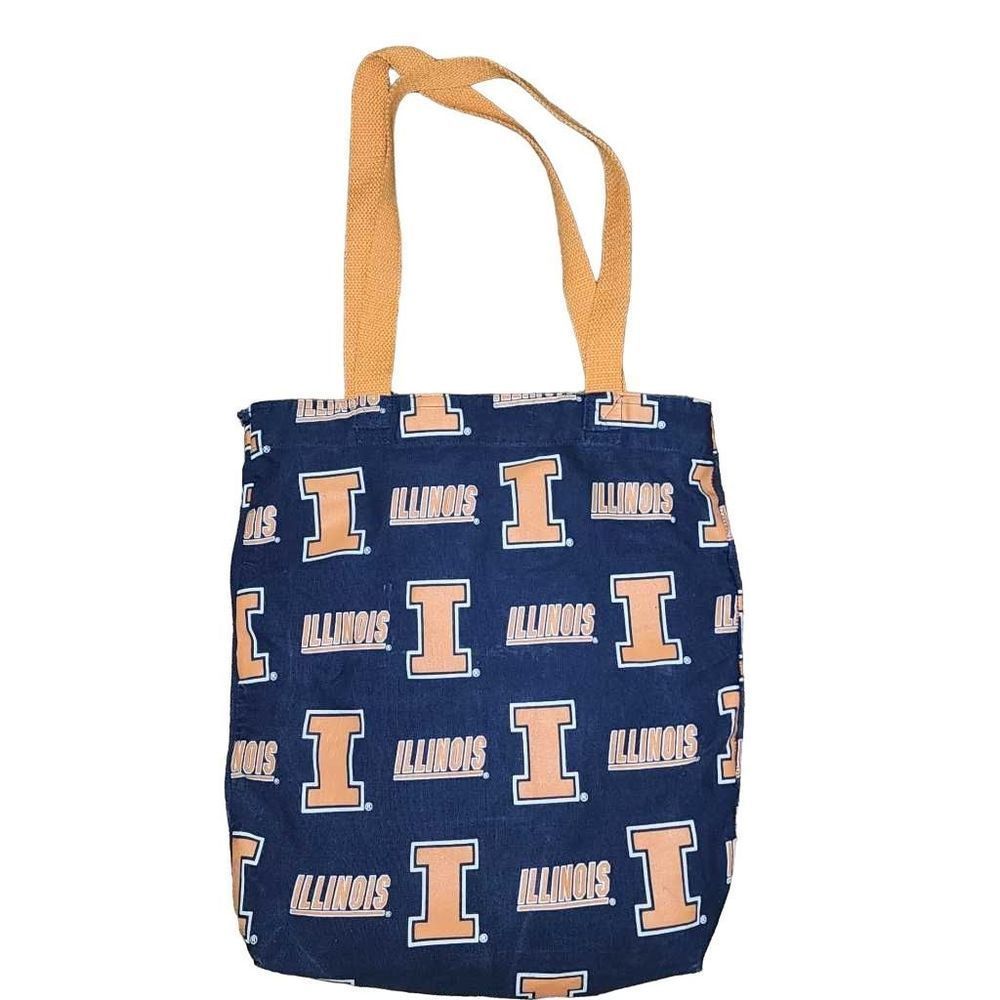 Illinois tote bag / shoulder bag blue & orange